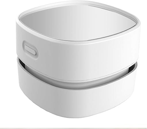 71NRmWI1gFL._AC_SY450_.jpg ODISTAR Desktop Vacuum Cleaner, Mini Table dust Sweeper Energy Saving,High Endurance up to 90 mins,Cordless&360º Rotatable Design for Keyboard/Home/School/Office(White AA Battery)