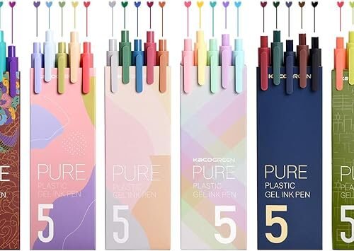 Kaco PURE Colored Gel Pens, 30 Pieces Assorted Color Ink 0.5 mm Fine Point Aesthetic Pens for Journaling Cute Stationery Office Supplies (30 Color Ink Assorted)