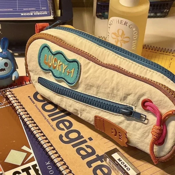 American Retro Double-layer Pencil Case