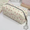 Ins Cream Floral Pen Bag Large Capacity Pencil Case